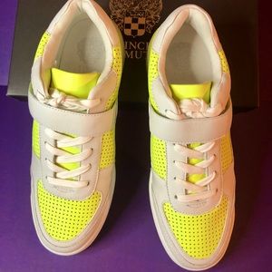 Ladies Wht. & Yellow Neon Sneakers